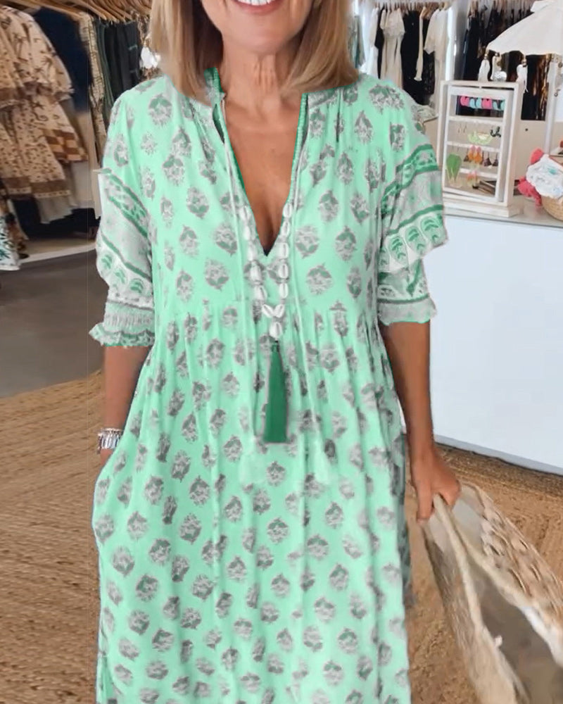 Rose - Women Boho Chic Printed Summer Dress