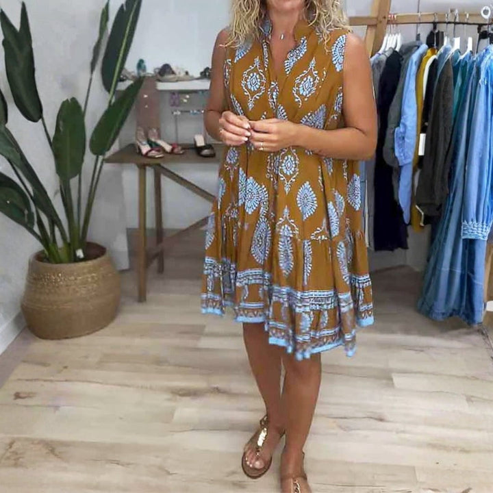 Emily | Women's Boho Printed Sleeveless Sundress