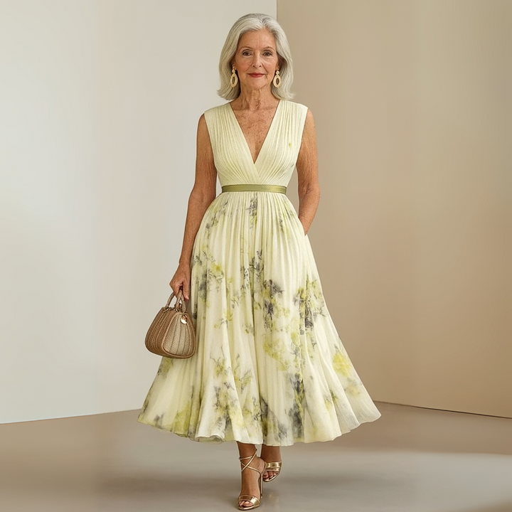 Nora - Summer Pleated Wedding Guest Maxi Dress