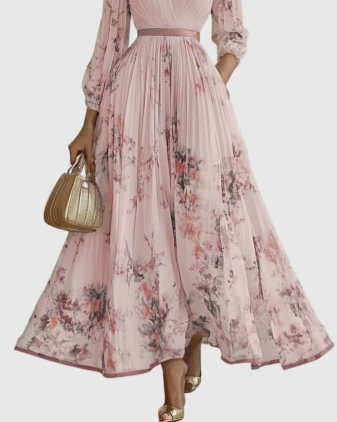 Rowella | Women's Elegant Pleated Wedding Guest Dress