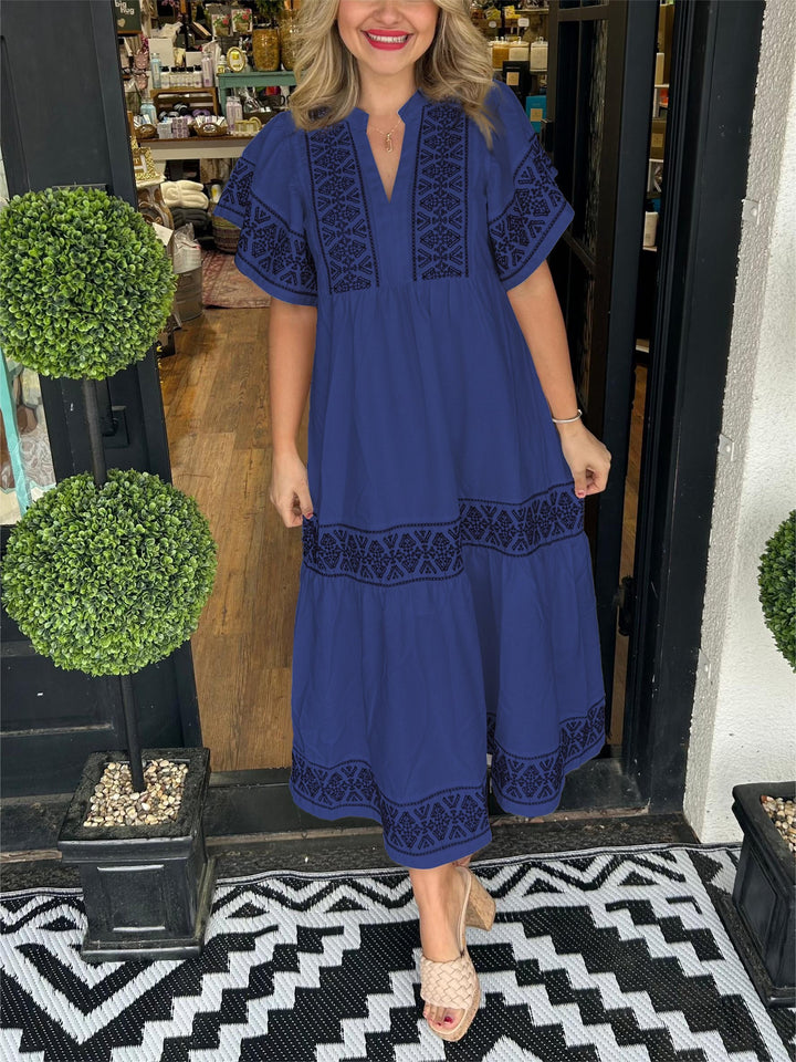 Kylie | Elegant Boho Embroidered Flowy Dress For Women