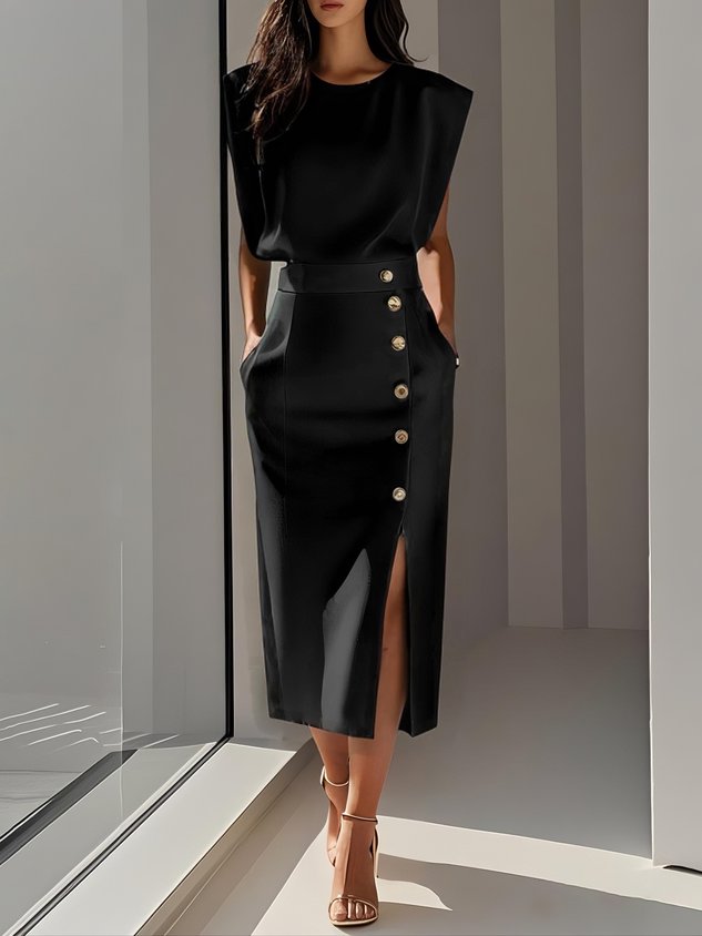 Austrie | Effortless Charm Formal Midi Dress