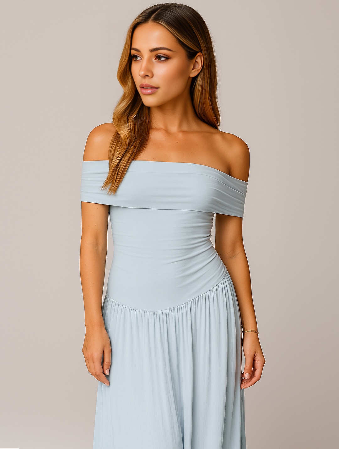 Bella | Women's Pleated Wedding Guest Maxi Dress