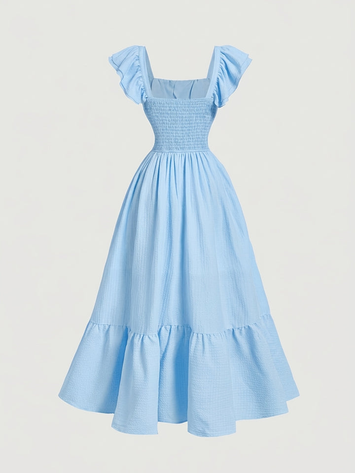 Flora - Women Off-Shoulder Ruffled Waist Maxi Dress