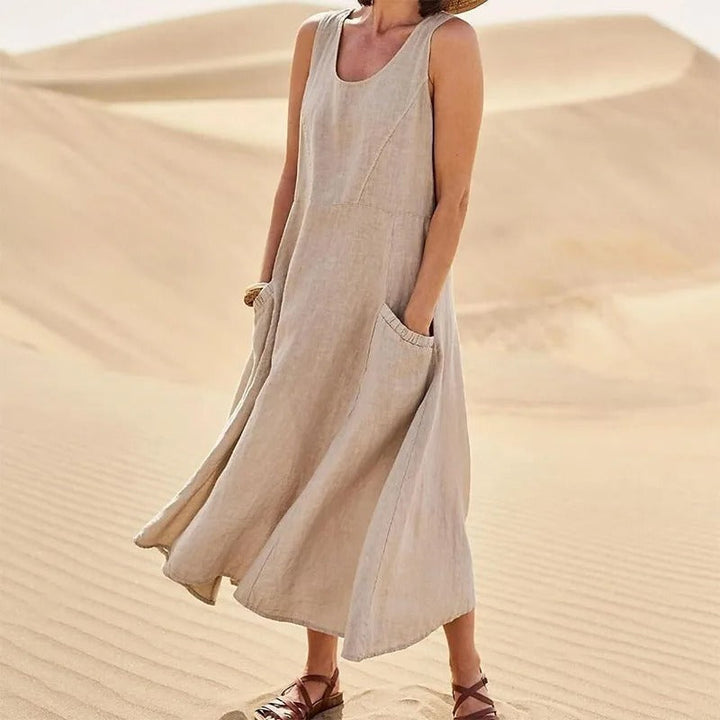 Olivia | Women's Breezy Linen Sleeveless Dress