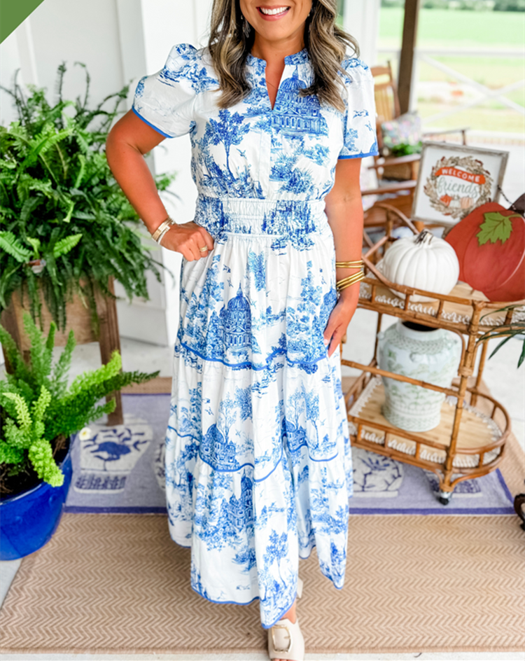 Nova - Toile Print Maxi Dress