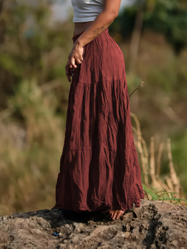 Bonnie - Women's Light Casual Waist-High Pleated Long Skirt
