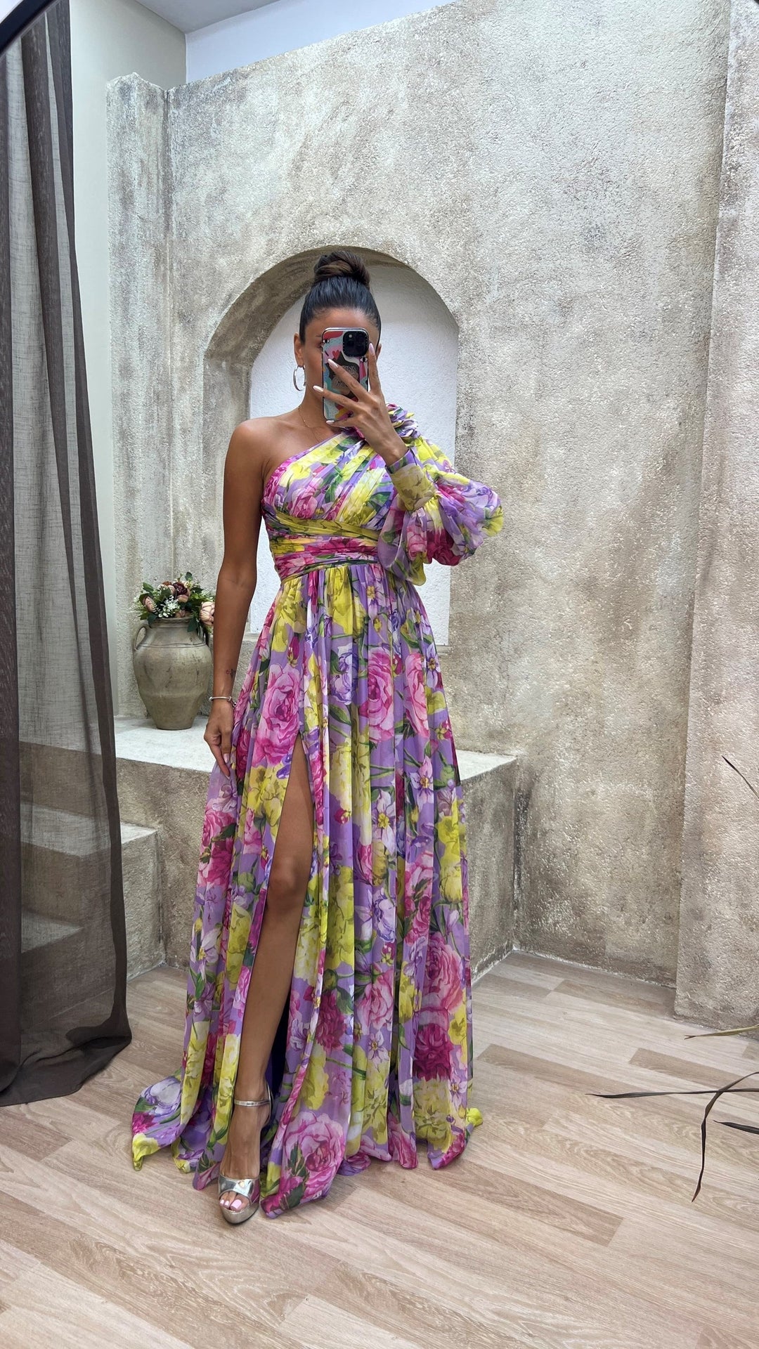 Millie | Women’s Elegant Floral Slit Maxi Dress