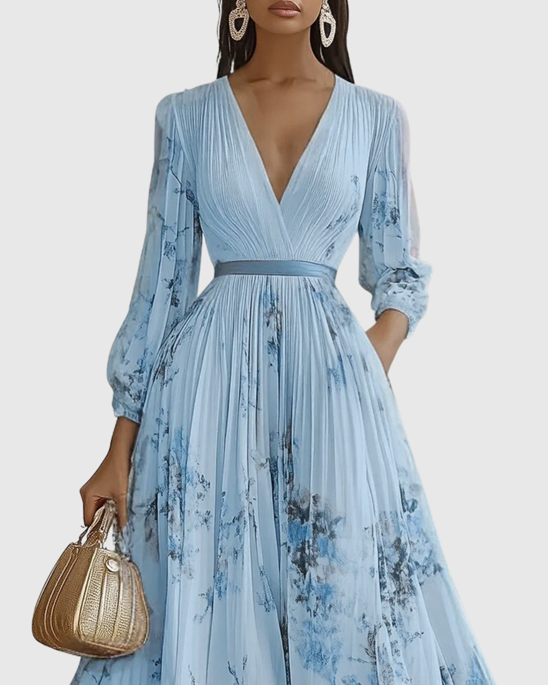 Rowella | Women's Elegant Pleated Wedding Guest Dress