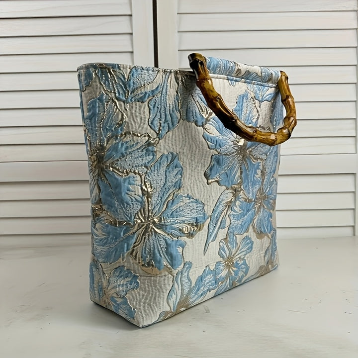 Stylish Double-Sided Floral Embroidery Large Handbag