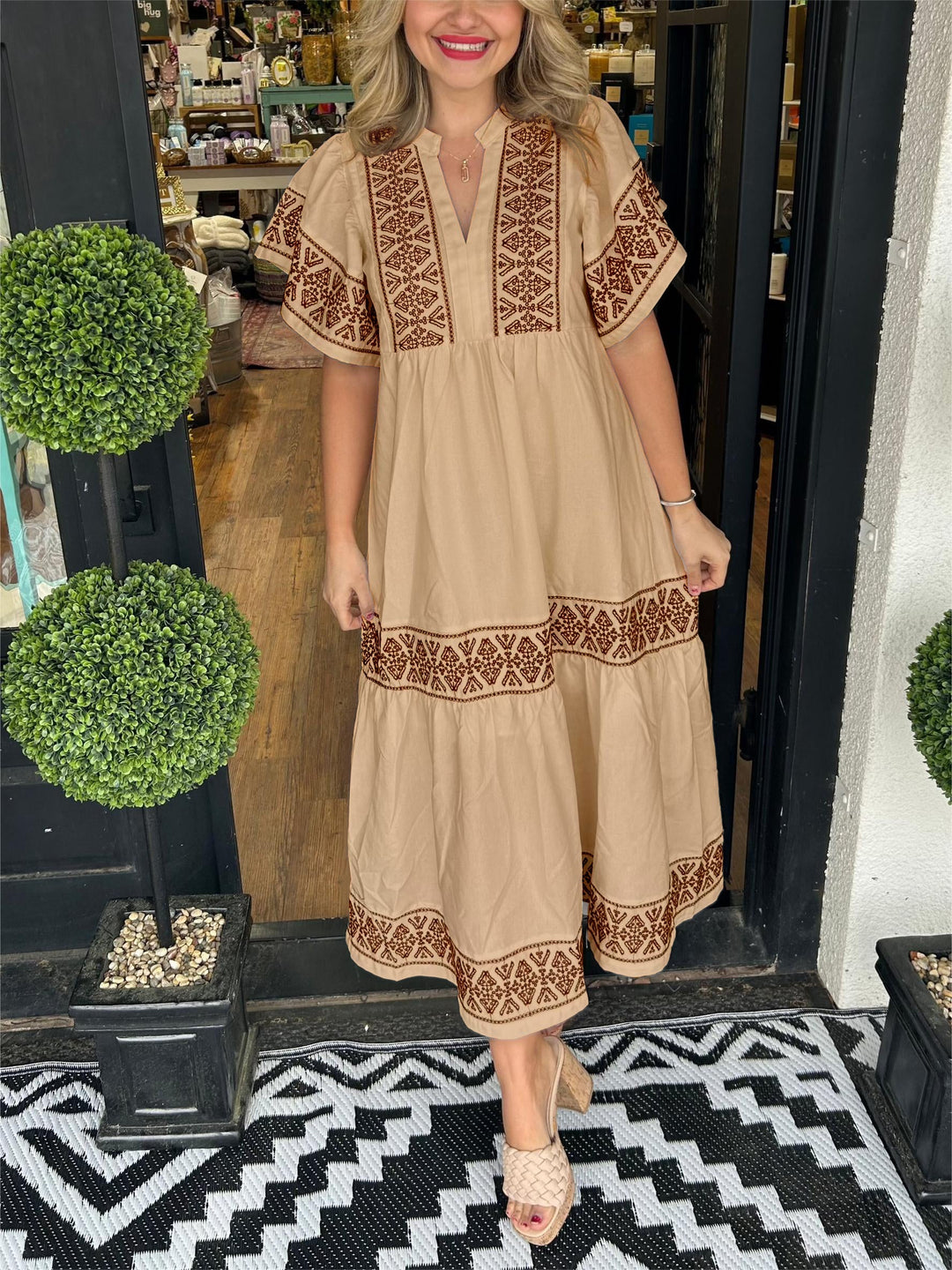 Kylie | Elegant Boho Embroidered Flowy Dress For Women