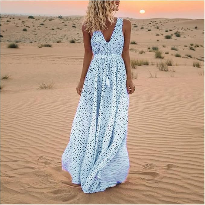 Ella | Women's Chic Boho Sleeveless Maxi Dress