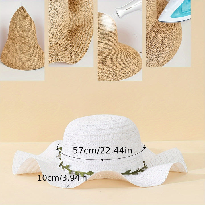 Hope - Women's Stylish Hat with Flowers in White Wavy Lace Edges