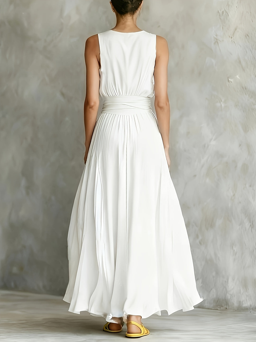Grace - Women Casual Sleeveless Belted Maxi Dress