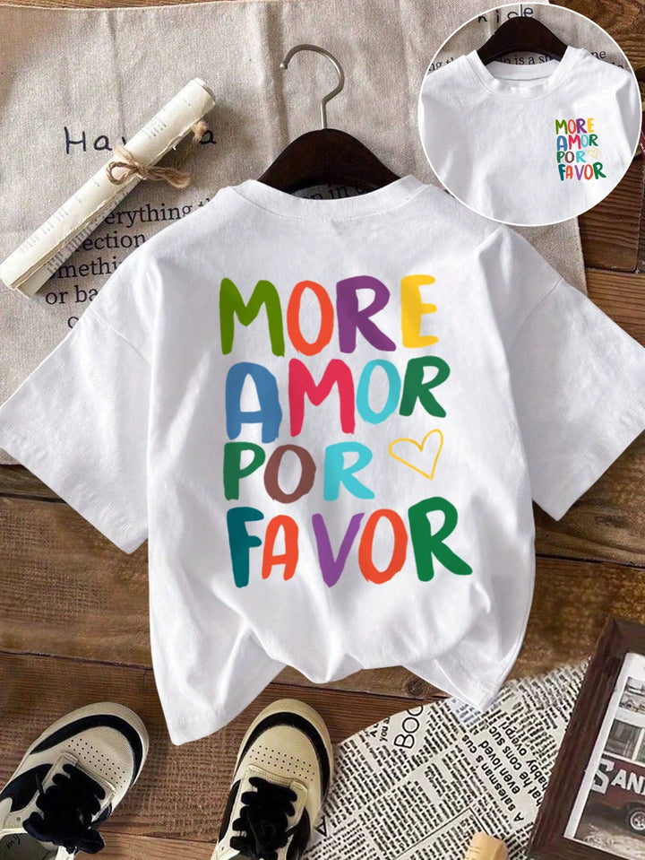 Amor - Women's Round Neck Short Sleeve Graphic Tee