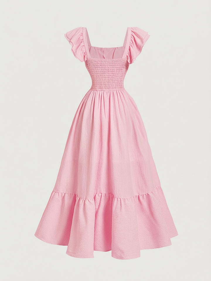 Flora - Women Off-Shoulder Ruffled Waist Maxi Dress