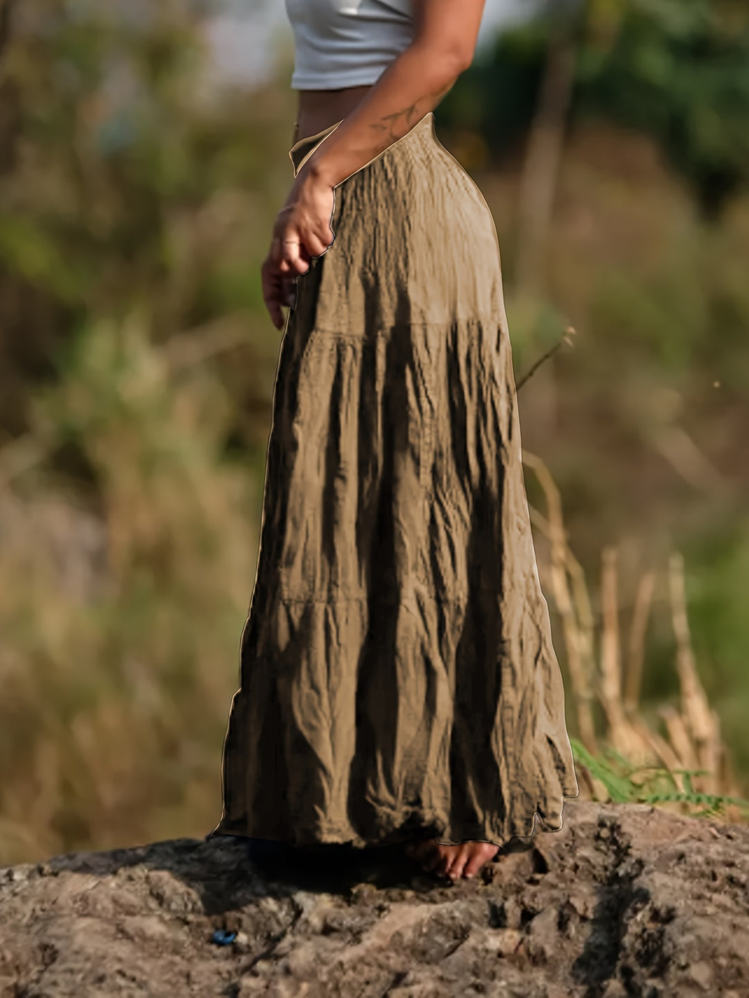 Bonnie - Women's Light Casual Waist-High Pleated Long Skirt