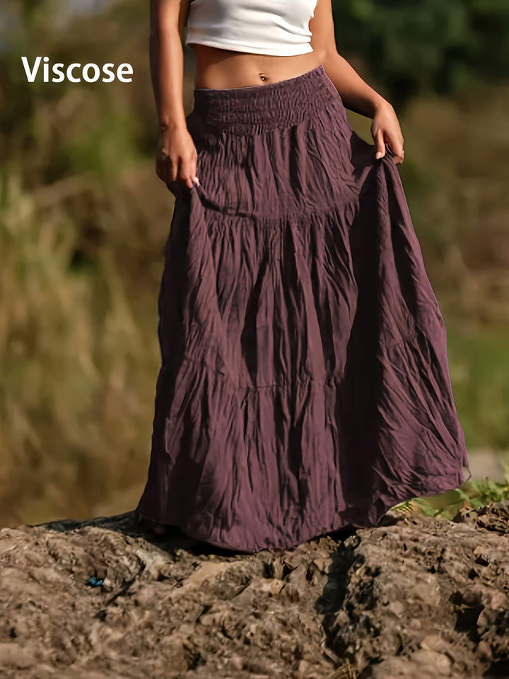 Bonnie - Women's Light Casual Waist-High Pleated Long Skirt