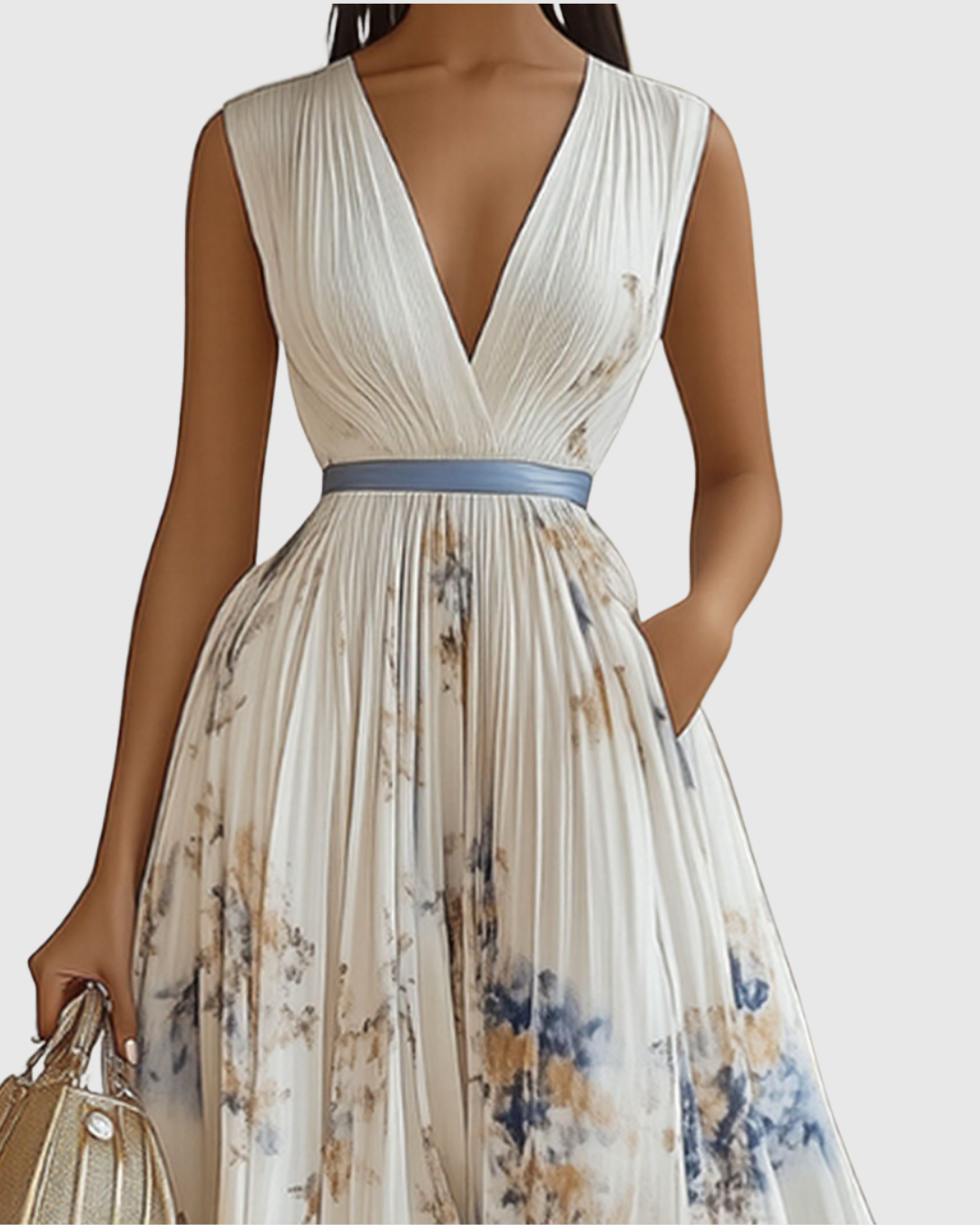 Rowella | Women's Elegant Pleated Wedding Guest Dress
