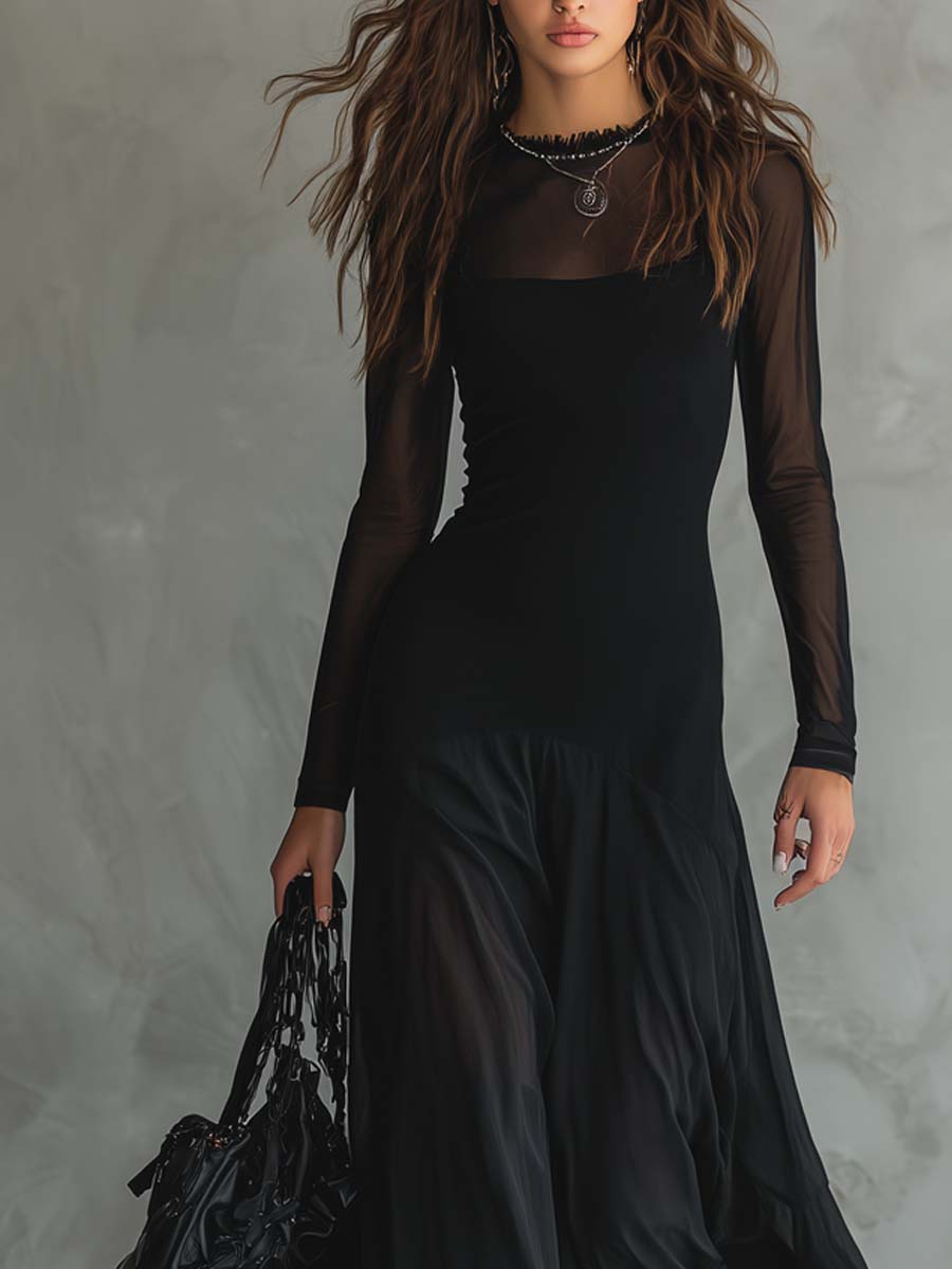 Raven - Formal Black Tie Going Out Maxi Dress