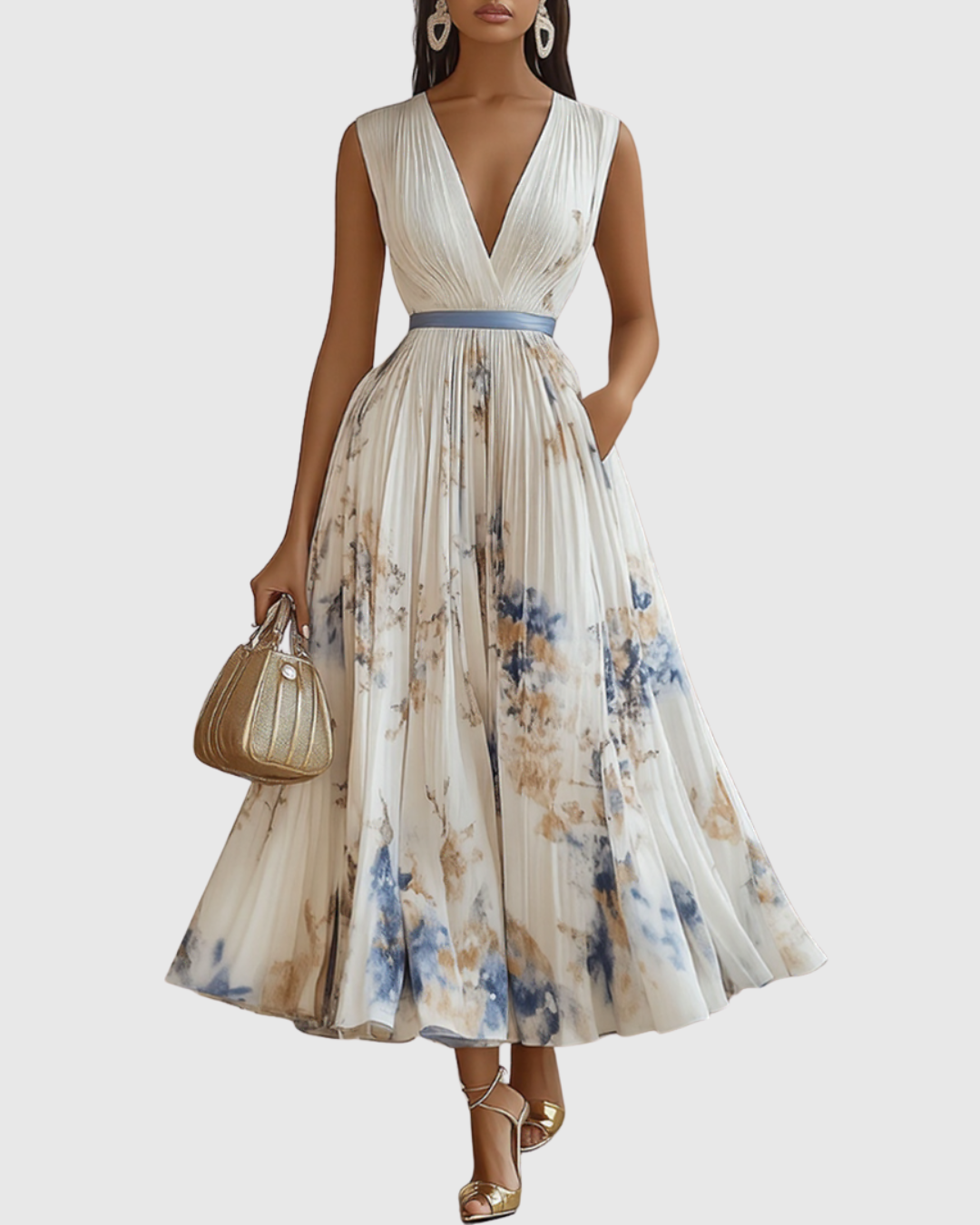Rowella | Women's Elegant Pleated Wedding Guest Dress