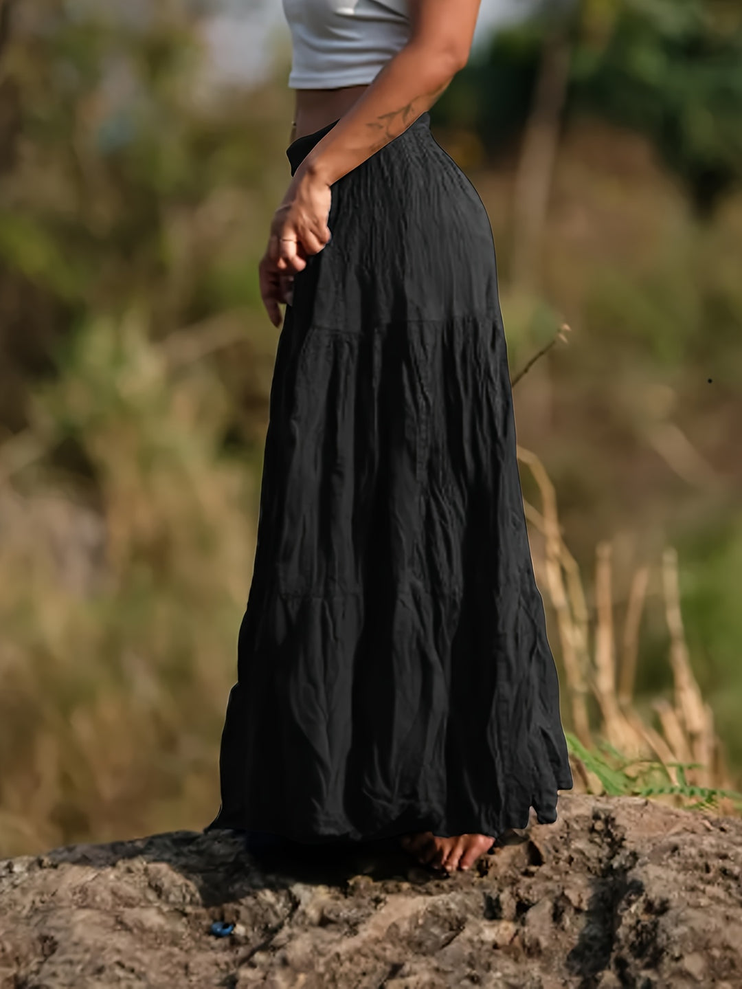 Bonnie - Women's Light Casual Waist-High Pleated Long Skirt