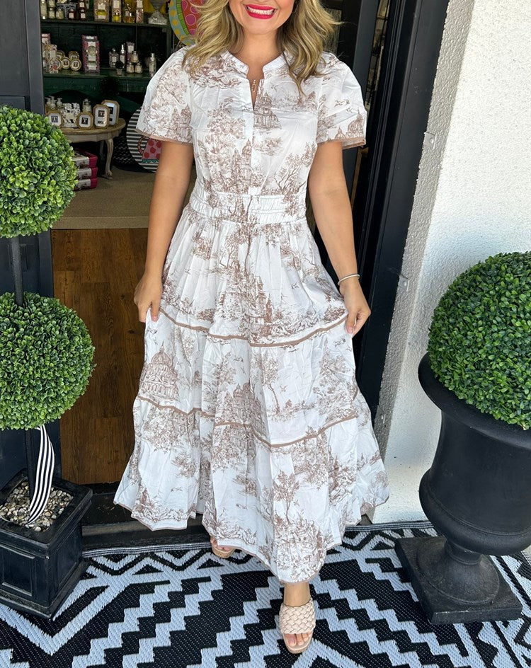 Nova - Toile Print Maxi Dress