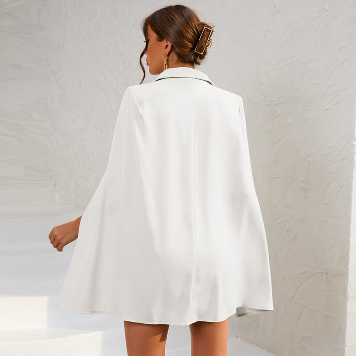 Eleanor | Women Double Breasted Cape Dress with Belt