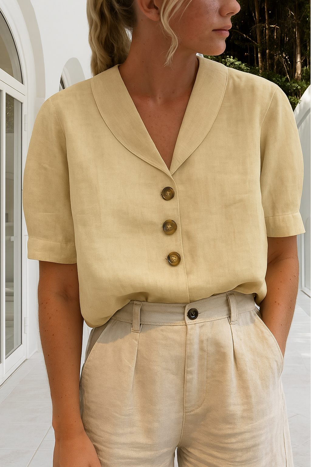 Parker - Women Button-Front Summer Blouse