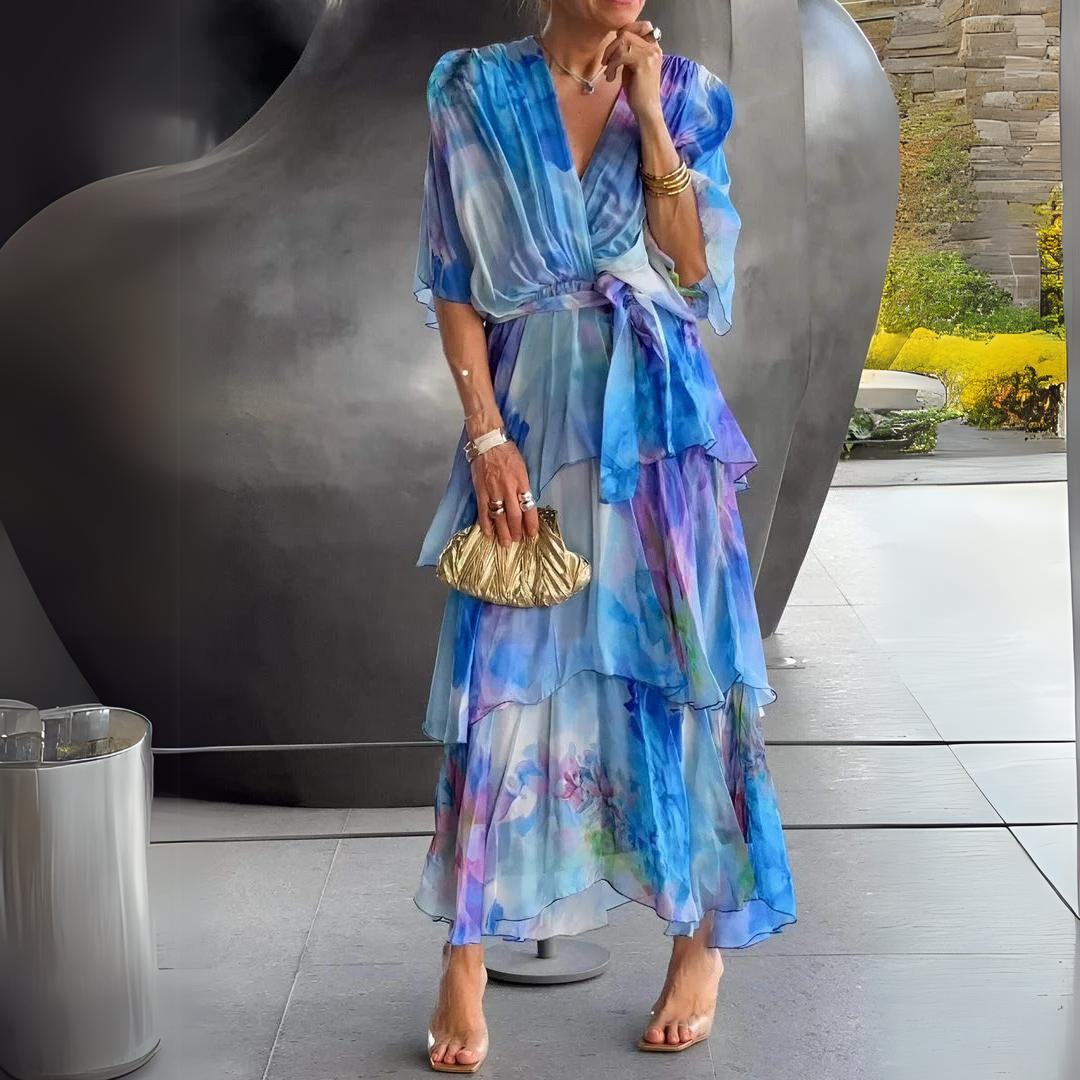 Julie | Women Chic Flowy Draped Cocktail Dress