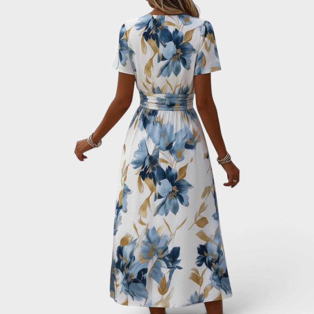 Disnie | Women Floral Wrap Waist Midi Dress