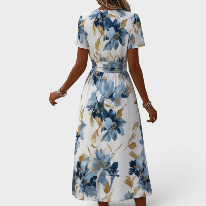 Disnie | Women Floral Wrap Waist Midi Dress