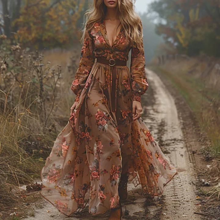 Claire | Women's Chic Boho Casual A-line Maxi Dress