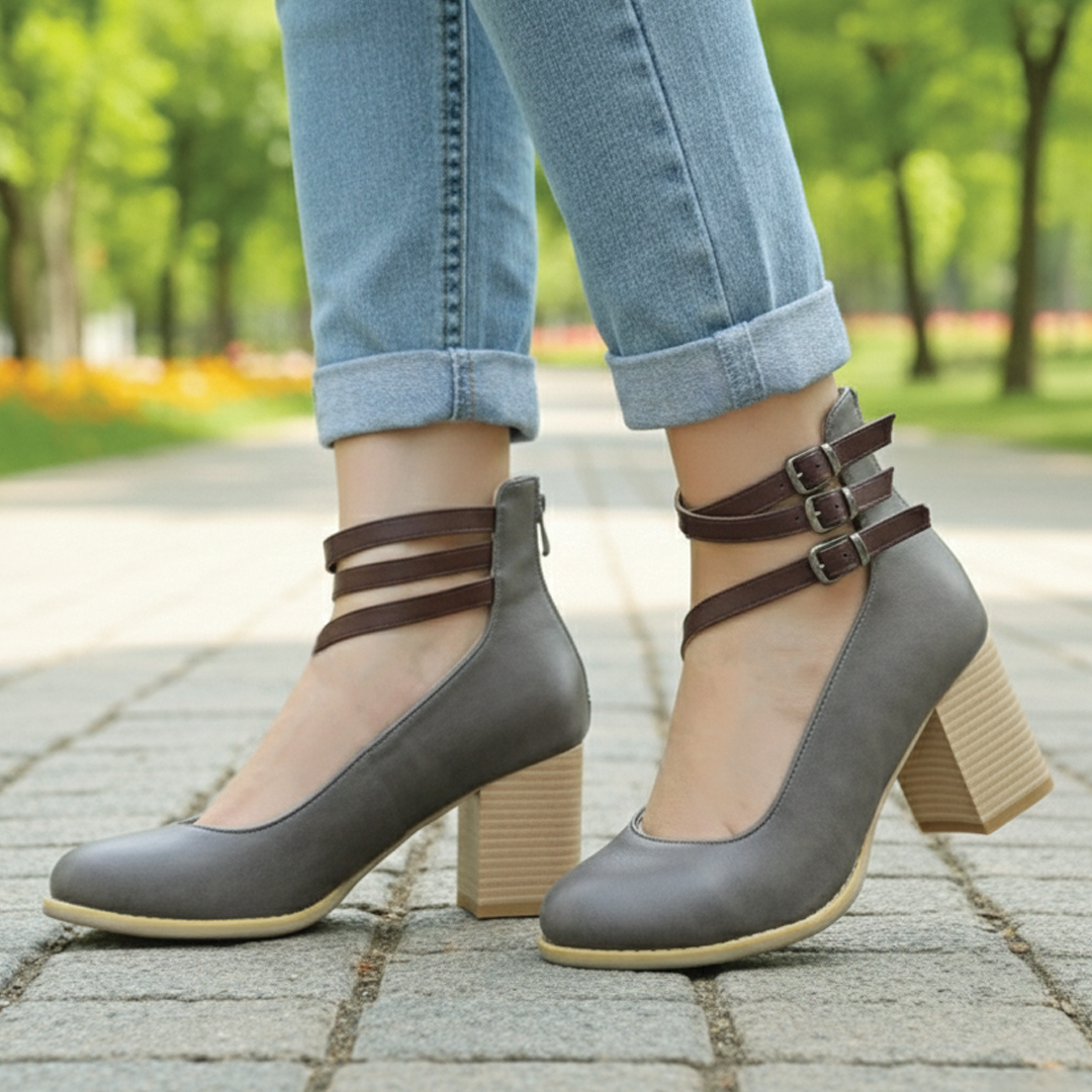 Gina - Block Heel Ankle Shoes