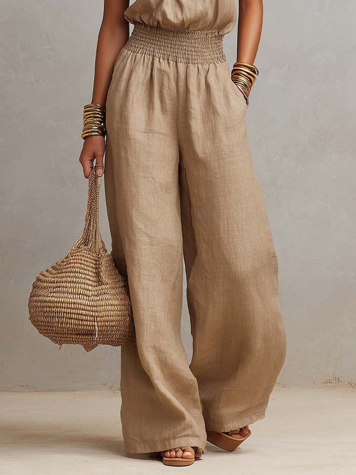 Abby | Boho Chic Halter-Neck Wide Leg Jumpsuit