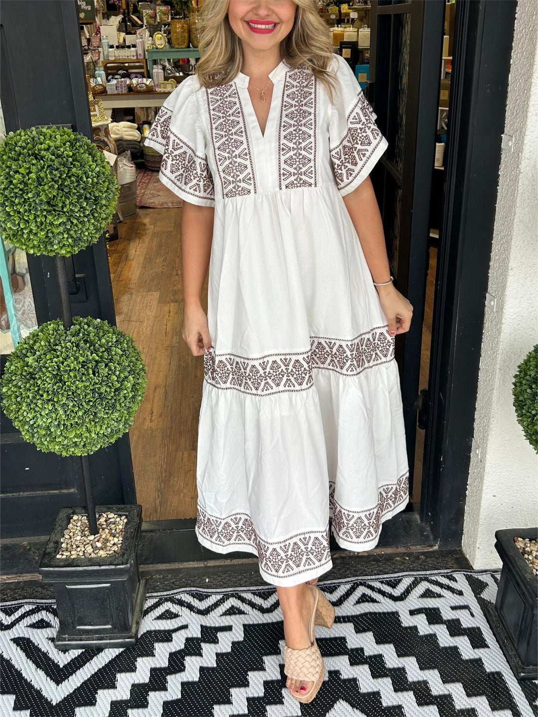 Kylie | Elegant Boho Embroidered Flowy Dress For Women