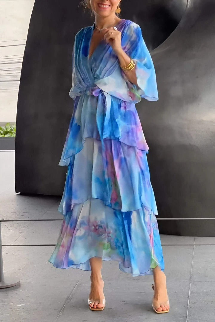 Julie | Women Chic Flowy Draped Cocktail Dress