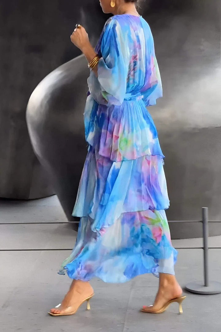 Polly - Elegant Multi-Colour Maxi Dress