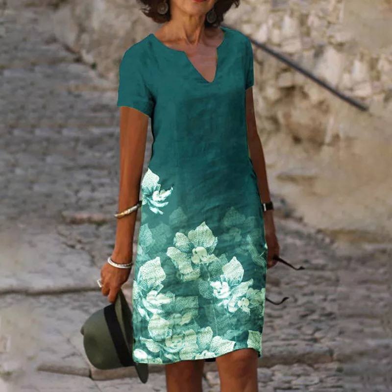 Hannah | Women’s V-Neck Floral Print Dress