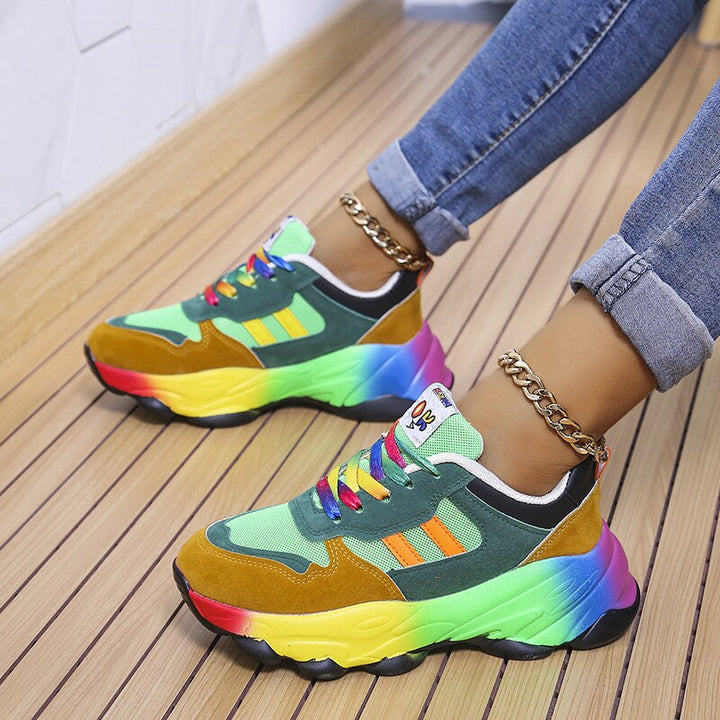Aylamin | Women’s Soft Cushioned Chunky Platform Mesh Sneakers