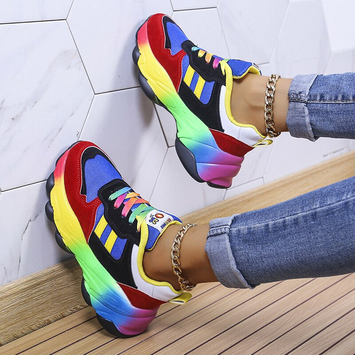 Aylamin | Women’s Soft Cushioned Chunky Platform Mesh Sneakers