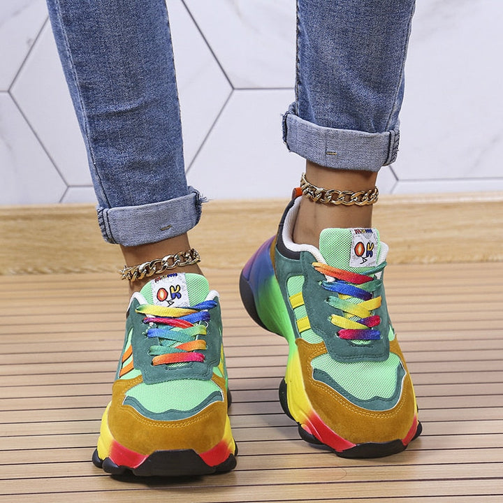Aylamin | Women’s Soft Cushioned Chunky Platform Mesh Sneakers