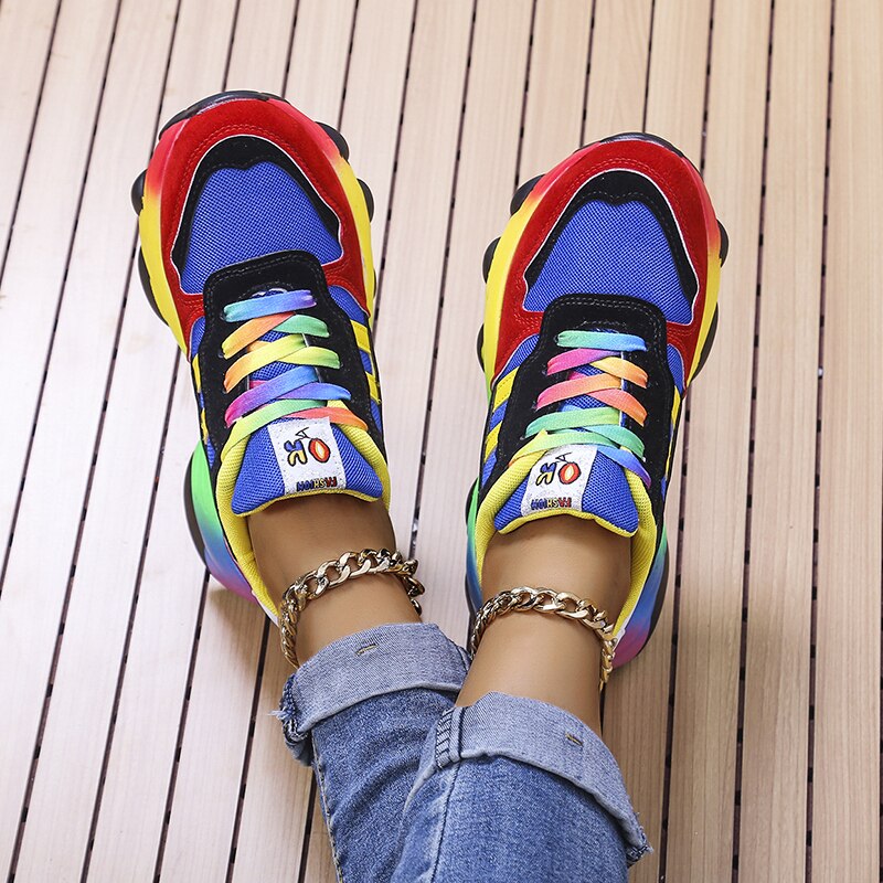 Aylamin | Women’s Soft Cushioned Chunky Platform Mesh Sneakers