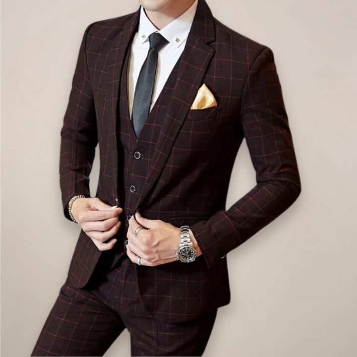 Chris | Men Spring Three Piece Plaid Suit