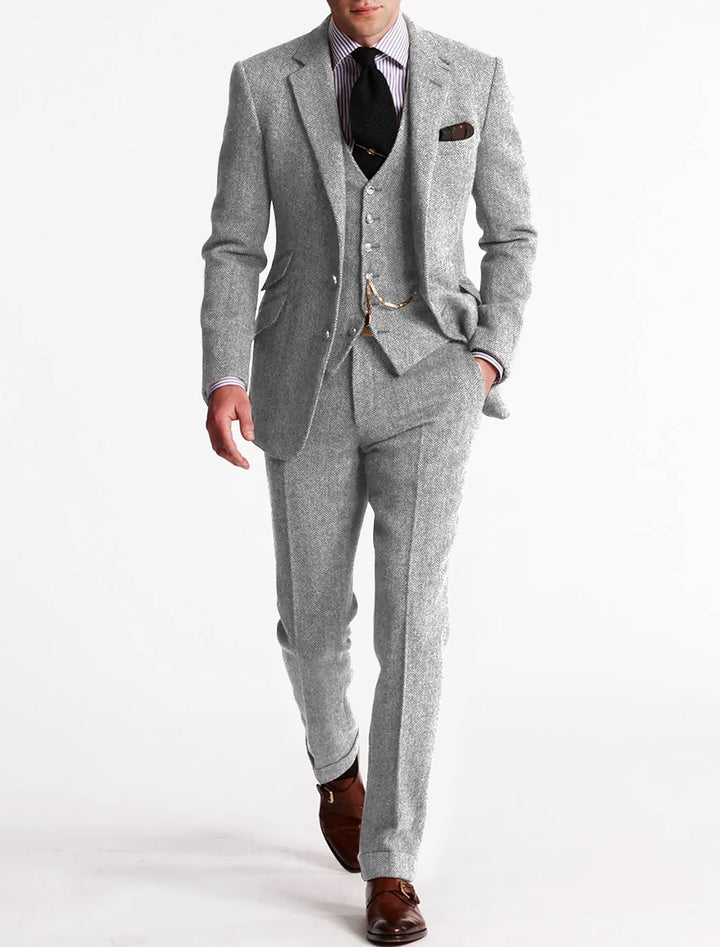 Clark | Men’s Spring Three-Piece Tweed Tuxedo Suit