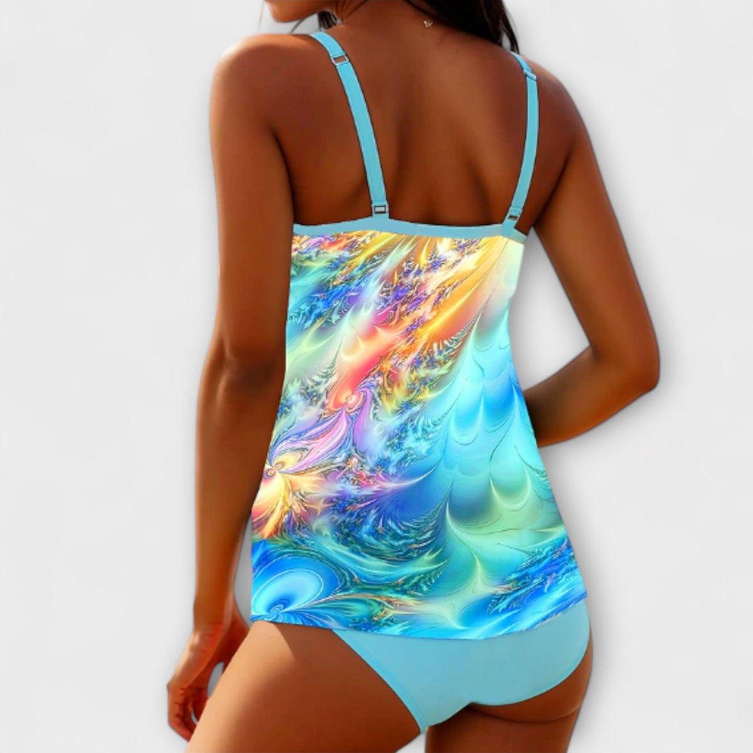 Rebecca - Women’s Colorful Printed Tankini Swimsuit Set
