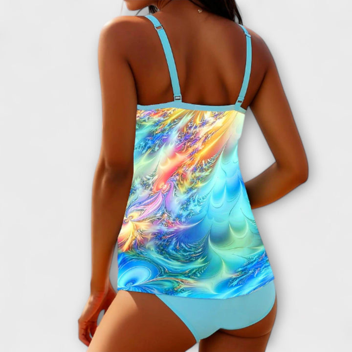 Rebecca - Women’s Colorful Printed Tankini Swimsuit Set
