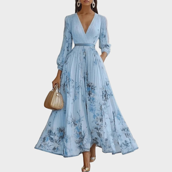 Ella - Women Floral Pleated Maxi Dress