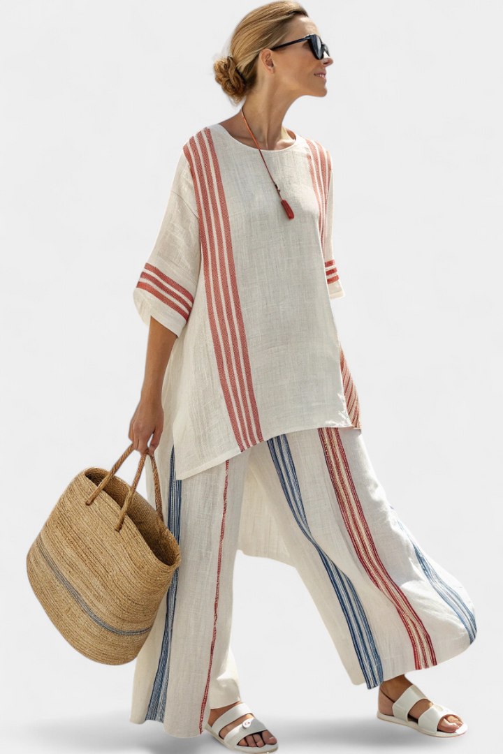 Ana | Women Elegant Striped Summer Set