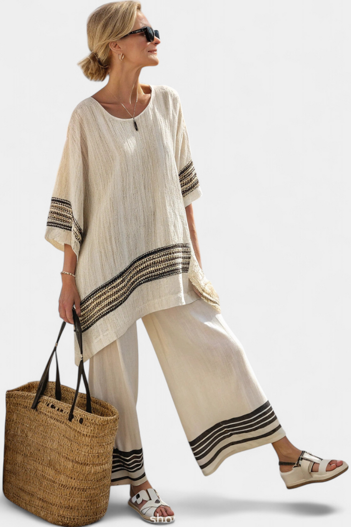 Ana | Women Elegant Striped Summer Set